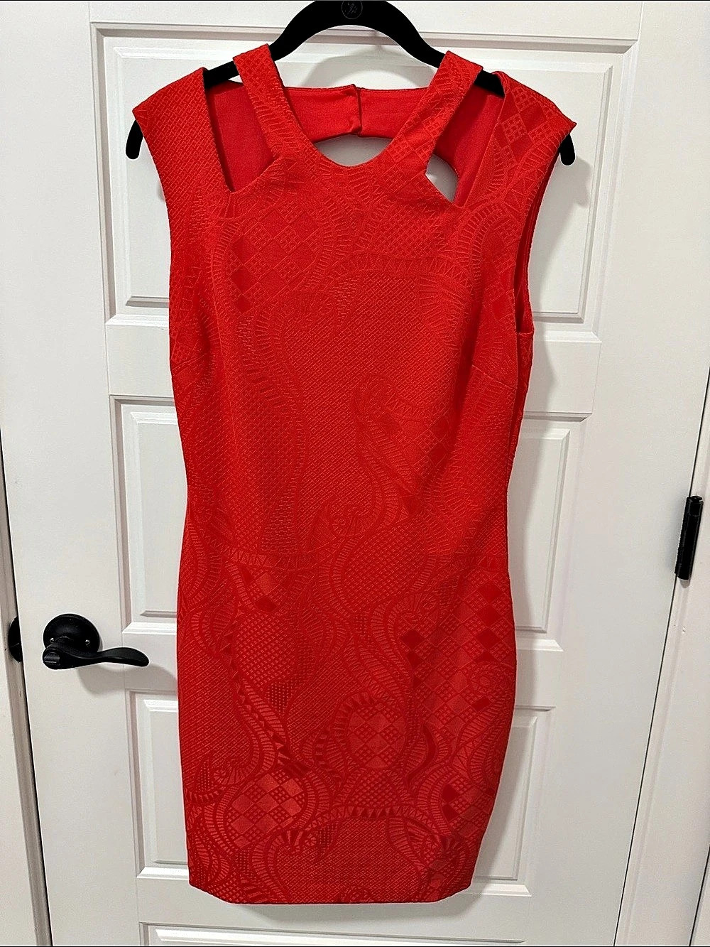Cache Red Geometric Mini Dress Size 6